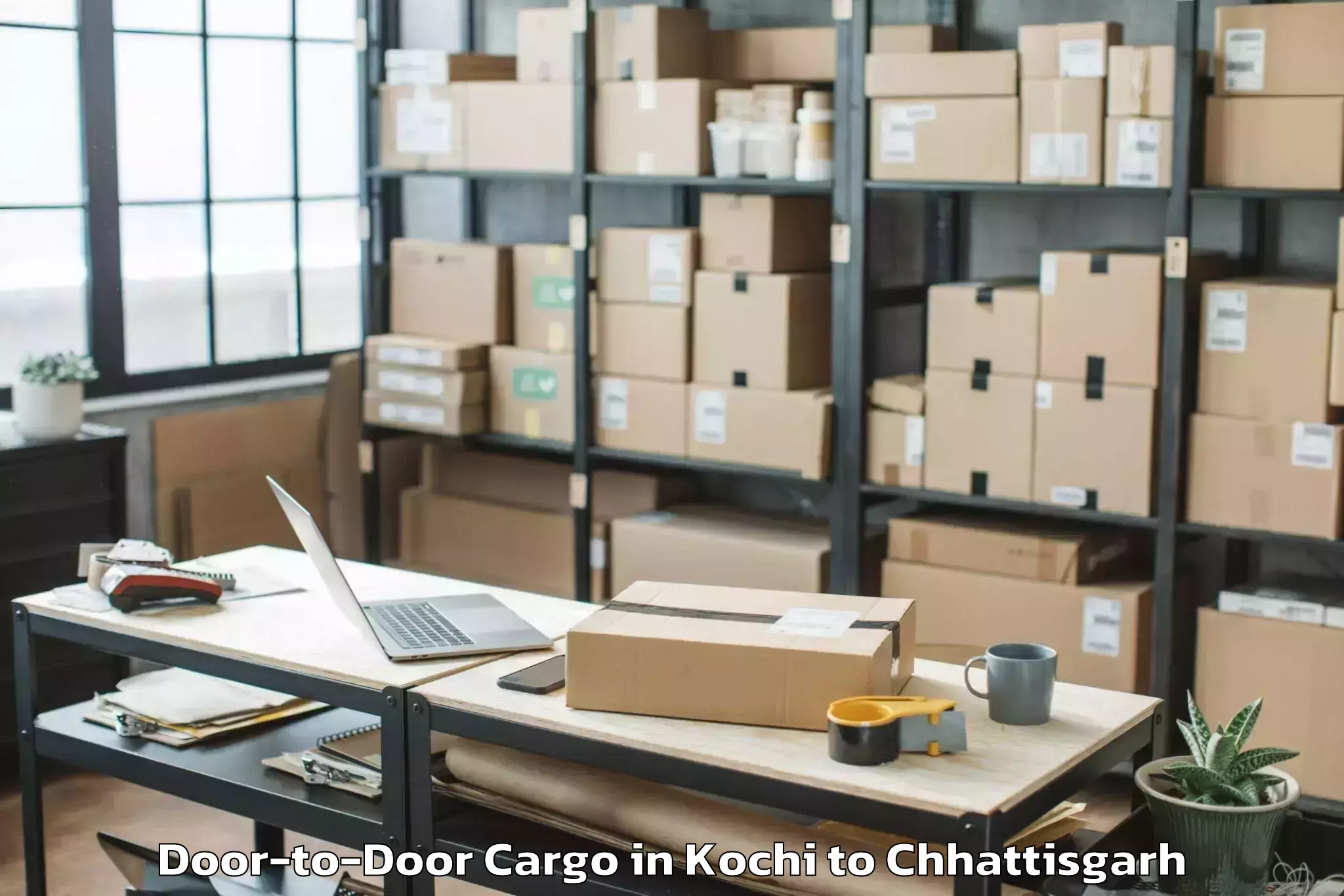 Book Kochi to Icfai University Raipur Durg Door To Door Cargo Online